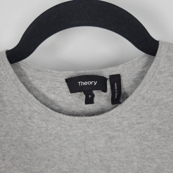 Theory Grey Raw Hem Sleeveless Reverie Branteenia Mini Dress 0 - Picture 4 of 9